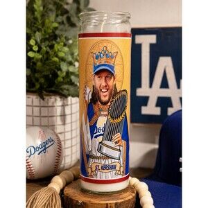 Clayton Kershaw Prayer Candle Los Angeles Dodgers St. Kershaw Baseball 8"